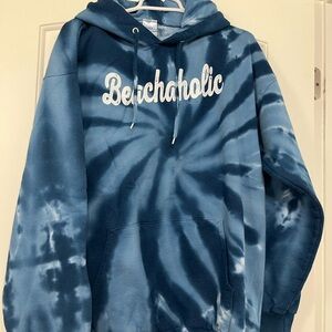 Blue Tie-Dye 'Beachaholic' Hoodie